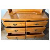 Six Drawer Dresser with Removable Mirrored Hutch Top Six Drawer Dresser with Removable Mirrored Hutch Top
