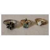 Three Vintage Costume Jewelry Rings Three Vintage Costume Jewelry Rings