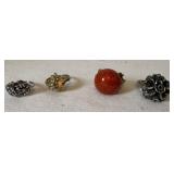 Lot of 4 Vintage Costume Jewelry Rings Lot of 4 Vintage Costume Jewelry Rings