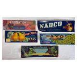 Collection of Vintage Fruit Crate Labels Collection of Vintage Fruit Crate Labels