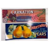 Collection of Vintage Fruit Crate Labels Collection of Vintage Fruit Crate Labels