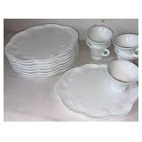 Vintage Indiana Glass Colony Harvest Milk Glass Snack Set Vintage Indiana Glass Colony Harvest Milk Glass Snack Set