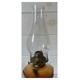 Vintage Kerosene Oil Lamp with Green Base Vintage Kerosene Oil Lamp with Green Base