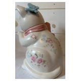 Vintage Pfaltzgraff 'Tea Rose' Cat Cookie Jar Vintage Pfaltzgraff 'Tea Rose' Cat Cookie Jar
