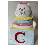 Vintage Cat Cookie Jar with a 'C' Vintage Cat Cookie Jar with a 'C'
