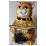 Vintage CKRO Ceramic Cat Cookie Jar Holding Fish Vintage CKRO Ceramic Cat Cookie Jar Holding Fish