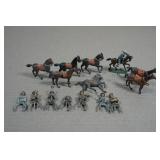 Vintage Painted Lead Soldiers and Horses Vintage Painted Lead Soldiers and Horses