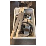 Bucket of various tools scoops Bucket of various tools scoops