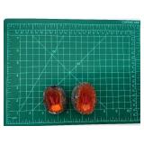 Rutile in Basalt Geode - Orange Hair Crystals, Pair of Halves