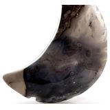 Moon & Star Stone Sculptures - Black Star & Gray Agate Crescent