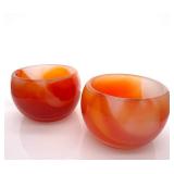 Carnelian Quartz Bowls (Lot of 2)
