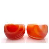 Carnelian Quartz Bowls (Lot of 2)