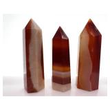 Orange Banded Agate Obelisk Towers - Carved Stone Crystal Points - Qty 7