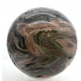 Ocean Jasper Sphere & Stone Base - Hand-Polished Stone Orb
