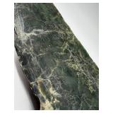 Nephrite Jade Slab - Green Stone Plate with White Veining