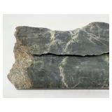 Nephrite Jade Slab - Green Stone Plate with White Veining