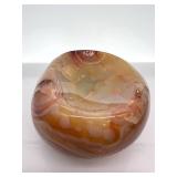 Polished Agate Bowl - Multicolor Banding, Natural Stone Decor