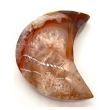 Natural Agate Moon & Star Carvings with Sphere - 4-Piece Set