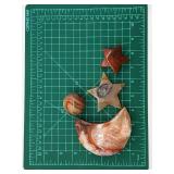 Natural Agate Moon & Star Carvings with Sphere - 4-Piece Set