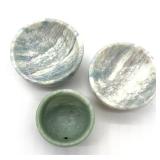 Green Marble Bowls Set - 3-Piece