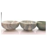 Green Marble Bowls Set - 3-Piece