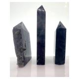 Fluorite Crystal Towers - 3-Piece Set with Purple, Blue & Green Banding