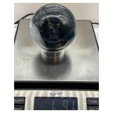 Obsidian Sphere with Quartz Inclusions - Black Stone Orb