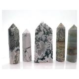 Moss Agate Obelisks (Lot of 6)