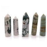 Moss Agate Obelisks (Lot of 6)