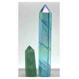 Rainbow Fluorite Crystal Towers - 5-Piece Multi-Color Obelisk Set