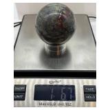 Moss Agate Sphere 2.75 in Diameter - Green & Burgundy - 1 lb 6.7 oz