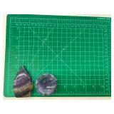 Fluorite Leaf & Bowl Set - Purple Rainbow Banding