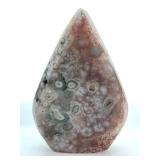 Ocean Jasper Teardrop & Quartz Drusy Cluster