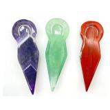 Goddess Carved Stone Pendants - Set of 3