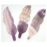 Amethyst Leaves - 3 Pieces Natural Purple Crystal Leaves