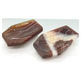 Agate Bowls - Carved & Polished Natural Stone Set of 2