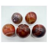 Five Banded Agate Spheres