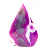 Fuchsia Agate Teardrop & Pink Speckled Bowl - 2-Piece Decorative Stone Set
