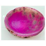 Fuchsia Agate Teardrop & Pink Speckled Bowl - 2-Piece Decorative Stone Set