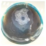 Blue & Purple Agate Obelisks with Teal Swirl Bowl