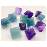 Fluorite Cubes - Purple & Teal Assorted Colors - Approximately 1 in Across (4.6 oz Total)