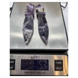 Amethyst Crystal Dagger Pendants - Pair