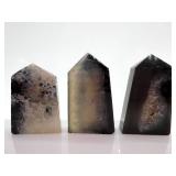 Smoky Quartz Crystal Points & Natural Mineral Specimens - 3 Pieces