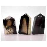 Smoky Quartz Crystal Points & Natural Mineral Specimens - 3 Pieces