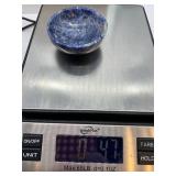 Blue Heart-Shaped Stones - Decorative Pebbles with Stone Bowl