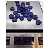 Blue Heart-Shaped Stones - Decorative Pebbles with Stone Bowl