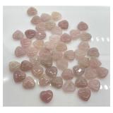 Rose Quartz Hearts - Pink Heart-Shaped Crystals, ~1 cm Each