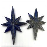 Lapis Lazuli 8-Point Star Ornament (Lot of 2)