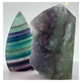 Fluorite Teardrop & Rough Cluster Display Specimens - Green Purple Bands