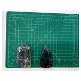 Fluorite Teardrop & Rough Cluster Display Specimens - Green Purple Bands